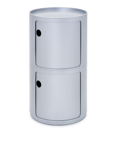 Container Componibili Ø 42 cm, 2 große Fächer | silberfarben