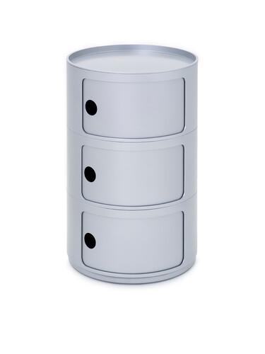 Container Componibili Ø 42 cm, 3 Fächer | silberfarben