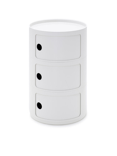 Container Componibili Ø 42 cm, 3 Fächer | weiß