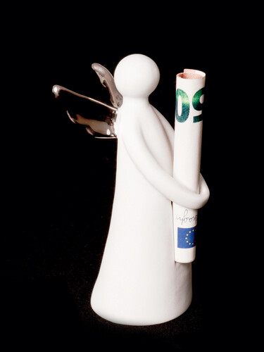 Dekofigur Winter Scheinchenhalter Engel | weiß