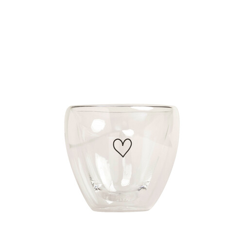 doppelwandiges Glas Herzglas 