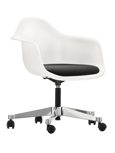 Eames Plastic Armchair PACC Drehstuhl Sitzpolster | schwarz-weiß