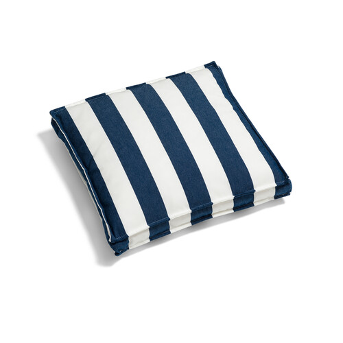 Kissen Boxkissen 40 x 40 cm | Streifen weiß/dunkelblau