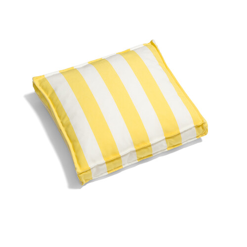 Kissen Boxkissen 40 x 40 cm | Streifen weiß/gelb