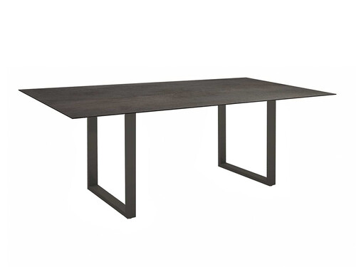 Kufentisch 200 x 100 cm | Aluminium anthrazit/HPL, Dekor Nitro, dunkelgrau