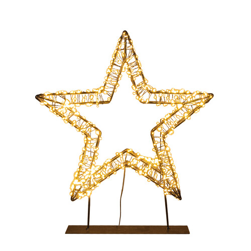 Weihnachtsdekoration LED-Leuchtstern auf Fuß H 66 cm, Ø 56 cm | schwarz