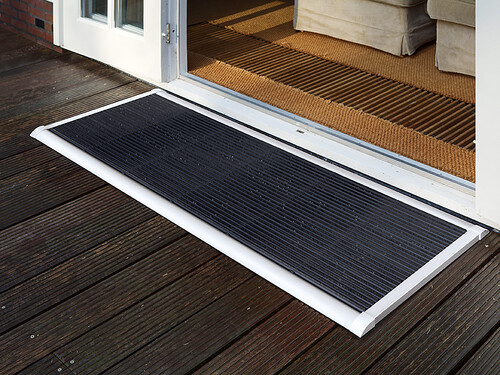 Outdoor-Fußmatte New Standard B 120 cm, T 70 cm | Aluminium weiß