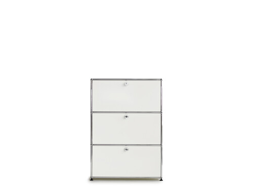 USM Regal 3-fach hoch, Breite 78 cm, 3 Klapptüren | reinweiß