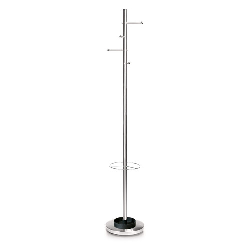 Garderobenständer mit Schirmständer | satinierter Stahl