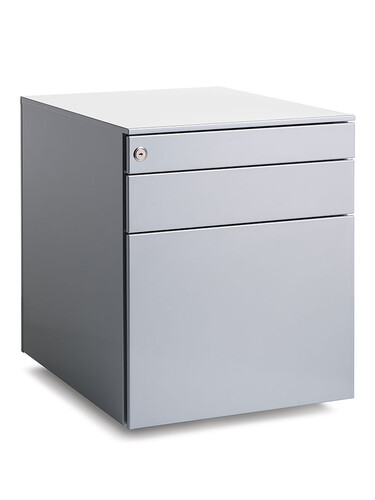 Rollcontainer Universal Mit Hängeregistratur | aluminiumfarben