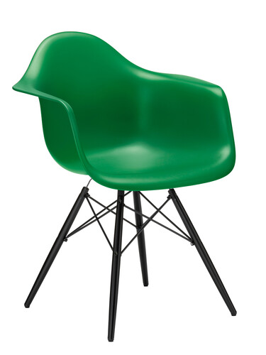 Stuhl Eames Plastic Armchair DAW Ahorn, schwarz | classic green