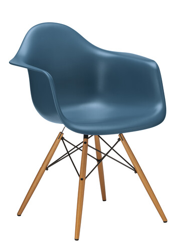 Stuhl Eames Plastic Armchair DAW Ahorn, natur | meerblau