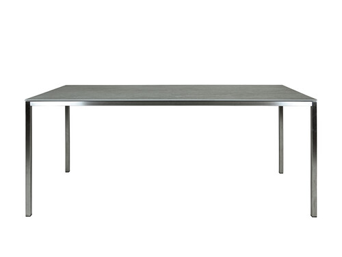 Tisch Delgado 180 cm | Edelstahl/Keramik, grau