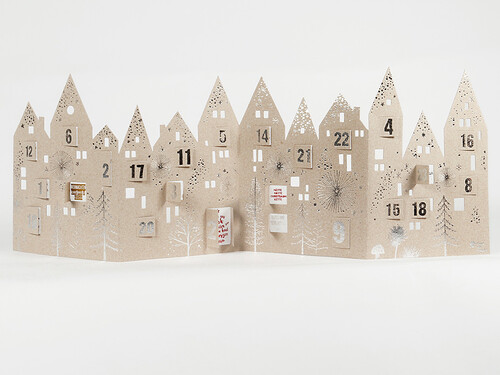 Tischaufsteller Adventskalender Silhouette 