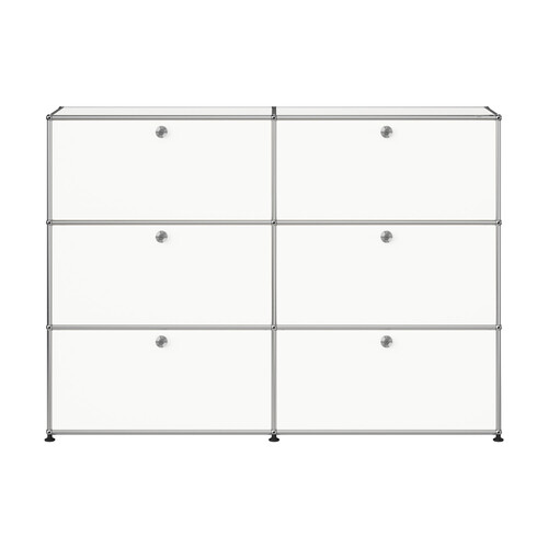 USM Haller Highboard 2-fach breit, 6 Klapptüren x | reinweiß