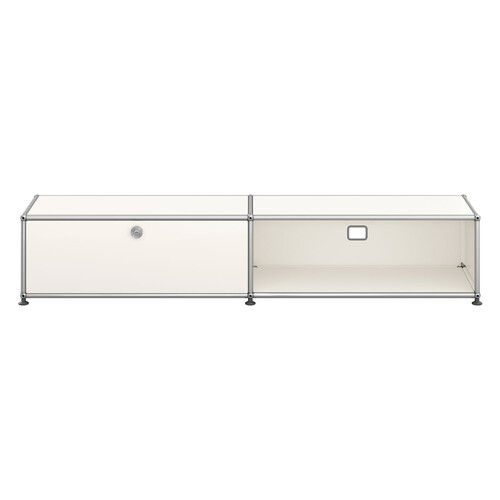 USM Haller Lowboard 2-fach breit, Klapptür, offen x | reinweiß
