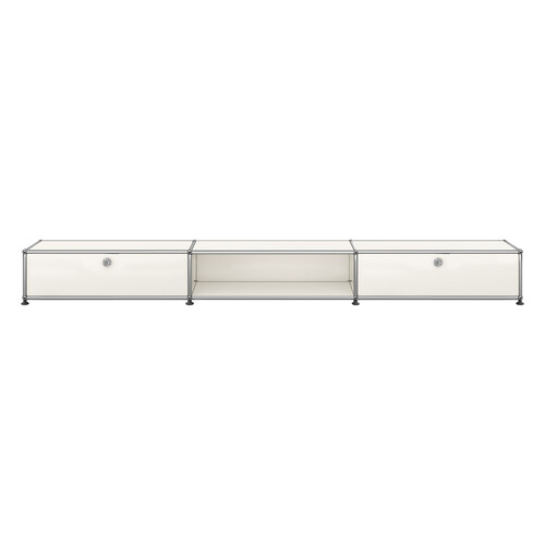 USM Haller Lowboard 3-fach breit, 2 Schübe, niedrig x | reinweiß