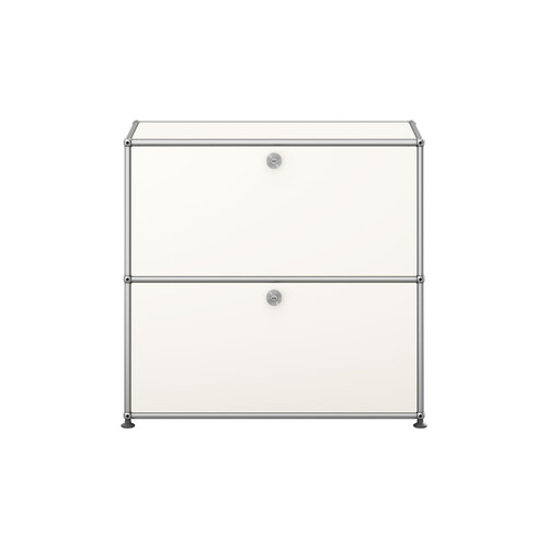 USM Haller Regal 2-fach hoch, Breite 78 cm, 2 Klapptüren x | reinweiß