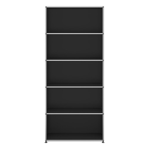 USM Haller Regal 5-fach hoch, Breite 78 cm, offen x | graphitschwarz