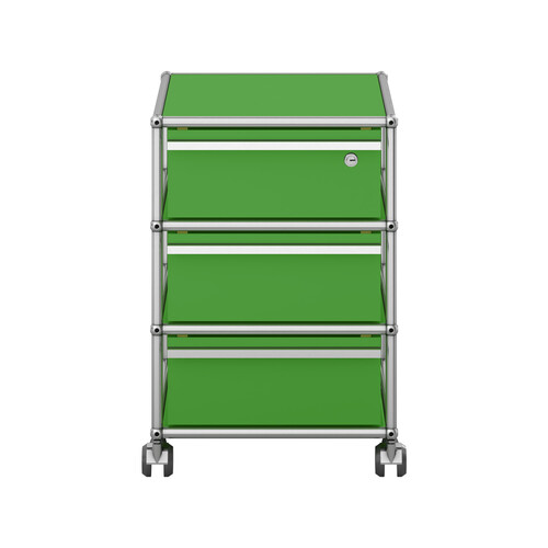 USM Haller Rollcontainer mit 3 Schüben x | grün