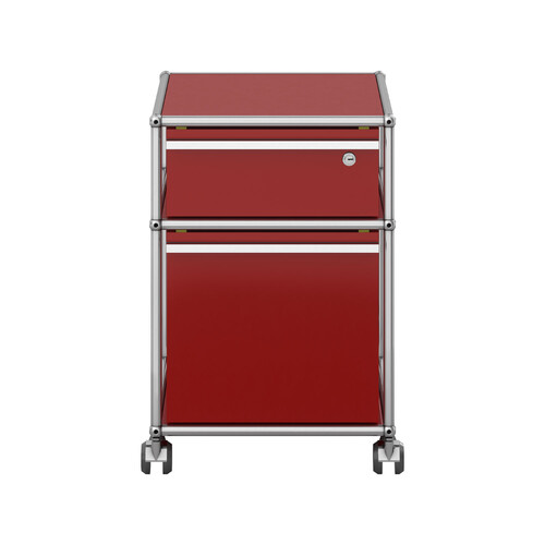 USM Haller Rollcontainer mit Hängeregistratur x | rubinrot