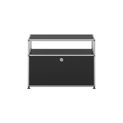 USM Haller Sideboard 1-fach breit, 1 Klapptür, 1 Fach offen x | graphitschwarz