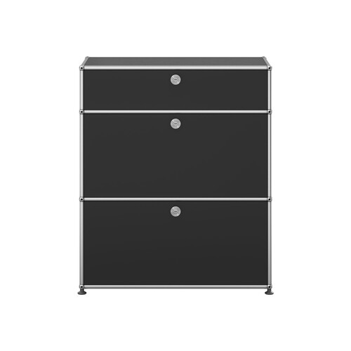 USM Haller Sideboard 1-fach breit, 2 Klapptüren, 1 Schub x | graphitschwarz
