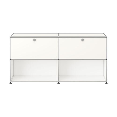 USM Haller Sideboard 2-fach breit, 2 Klapptüren oben x | reinweiß
