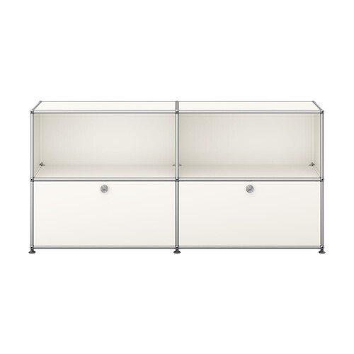 USM Haller Sideboard 2-fach breit, 2 Klapptüren unten x | reinweiß