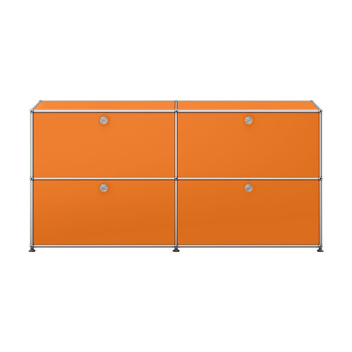 USM Haller Sideboard 2-fach breit, 4 Klapptüren x | reinorange