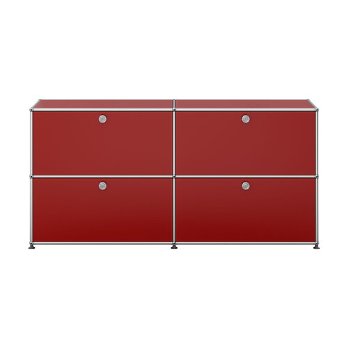 USM Haller Sideboard 2-fach breit, 4 Klapptüren x | rubinrot