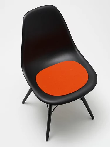 Sitzkissen Nappa Leder für Vitra Plastic Side Chair Schwarz, TAFF