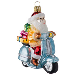 Weihnachtsbaumanhänger Weihnachtsmann auf Motorroller 